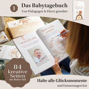 Babytagebuch "Mein erstes Jahr" mit niedlichen Tierillustrationen 